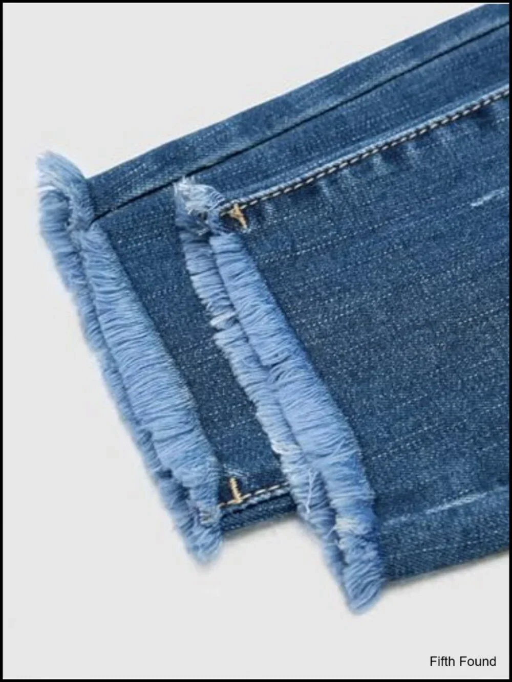 Mid Rise Crop Skinny Jeans Ripped Raw Hem Butt Lifting Denim Pants